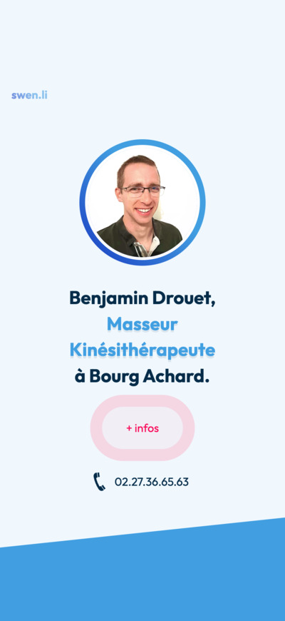 Aperçu d’un site internet de kinésithérapeute généré par Swen.li